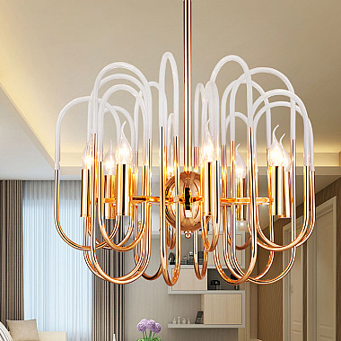 Люстра BRASS AND GLASS LOOP CHANDELIER D80