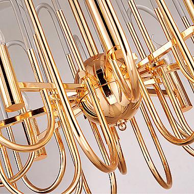 Люстра BRASS AND GLASS LOOP CHANDELIER D80