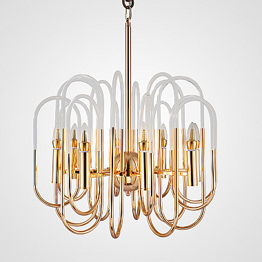 Люстра BRASS AND GLASS LOOP CHANDELIER D80