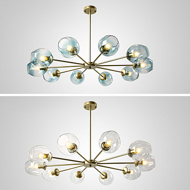 Люстра на штанге MARINE D104 10 lamps Gold/Transparent