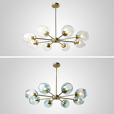 Люстра на штанге MARINE D104 10 lamps Gold/Transparent