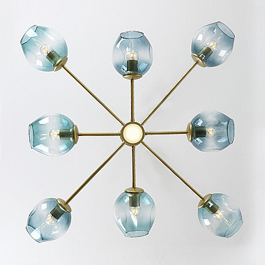 Люстра на штанге MARINE D104 10 lamps Gold/Transparent